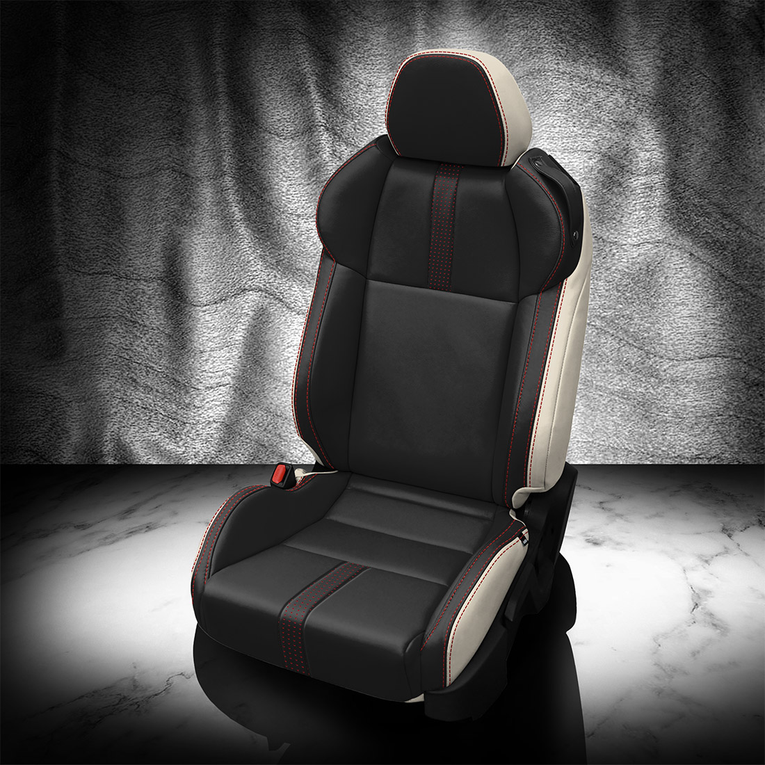 PEARL wrap, BLACK Facing, RED contrast all stitch, BCDA RED wings