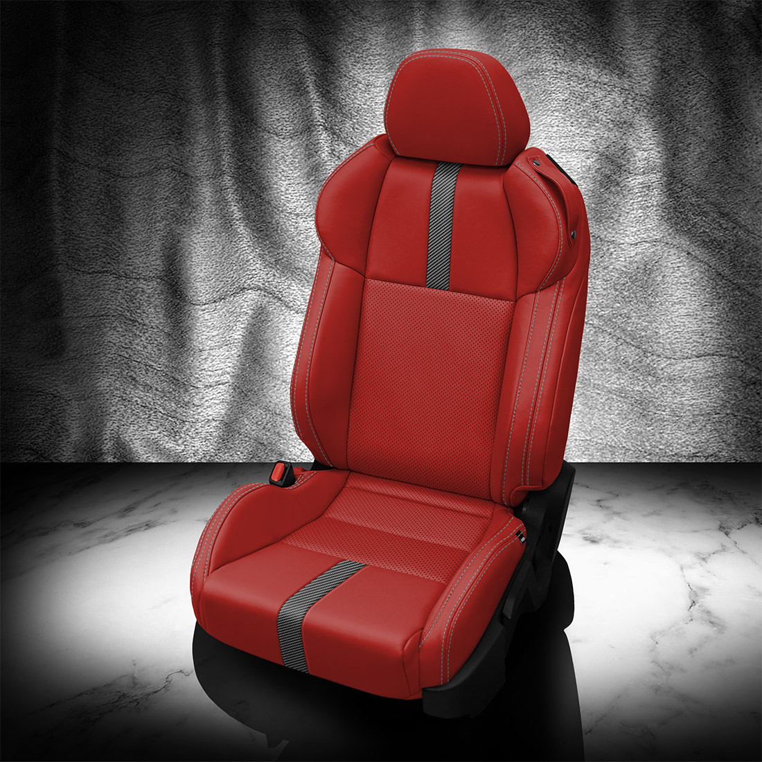 RED wrap, RED Insert, Perf Inserts, SILVER contrast all stitch, C BULLET wings