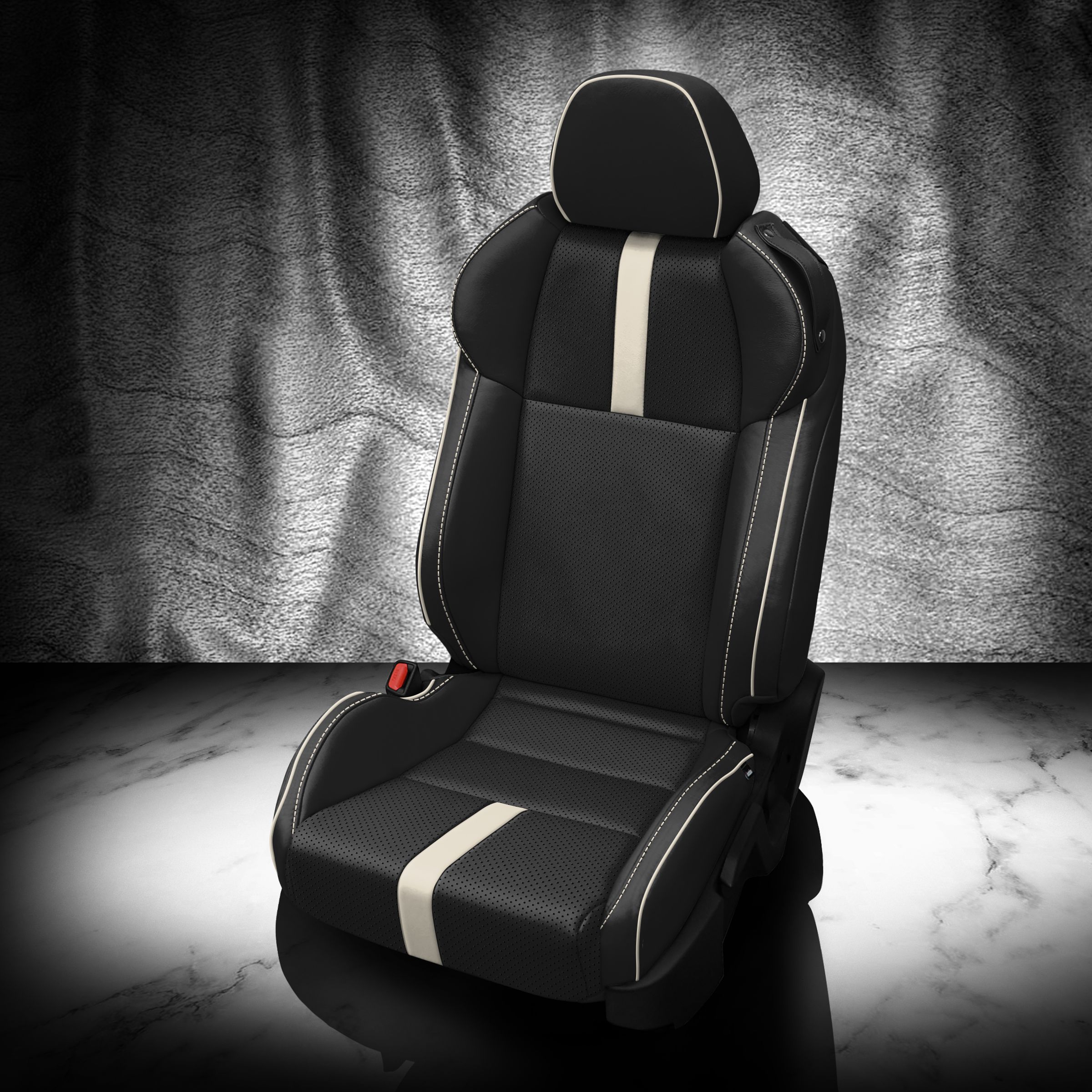 BLACK wrap, PEARL Wings, Perf Body, PEARL piping