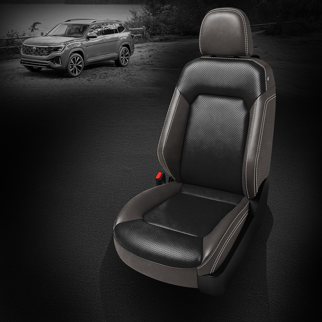 LT GREY wrap, BLACK Body, Perf Body, PEARL contrast all stitch
