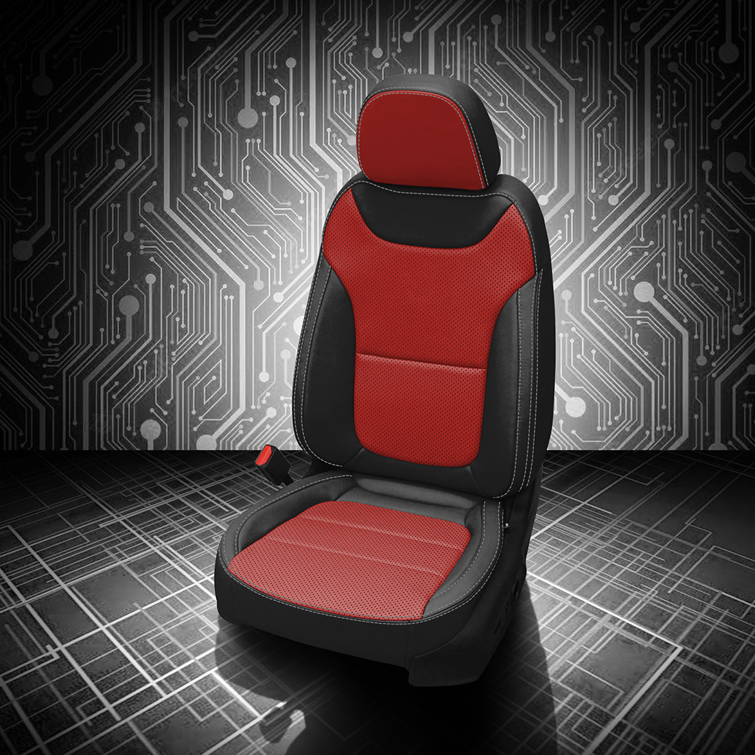 BLACK wrap, RED Center, Perf Combo, SILVER contrast all stitch