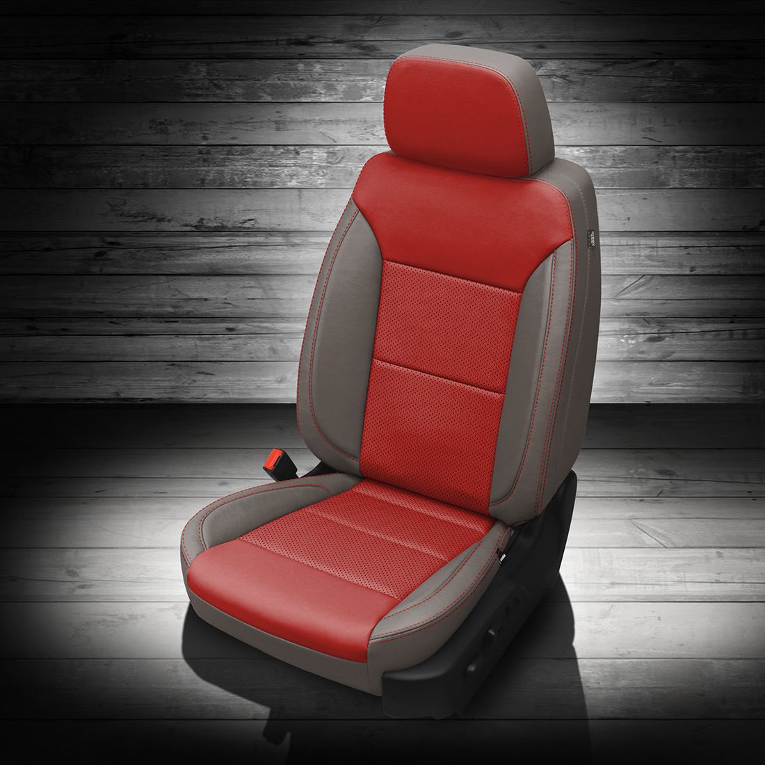 PLATINUM wrap, RED Center, Perf Inserts, RED contrast all stitch