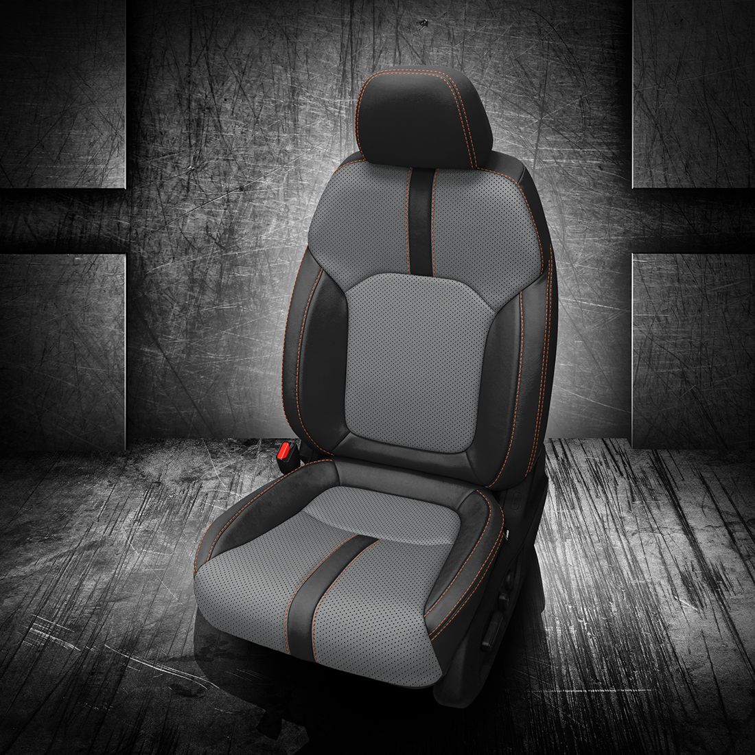 BLACK wrap, LUNAR GREY Body, Perf Body, +COPPERHEAD ORANGE contrast all stitch