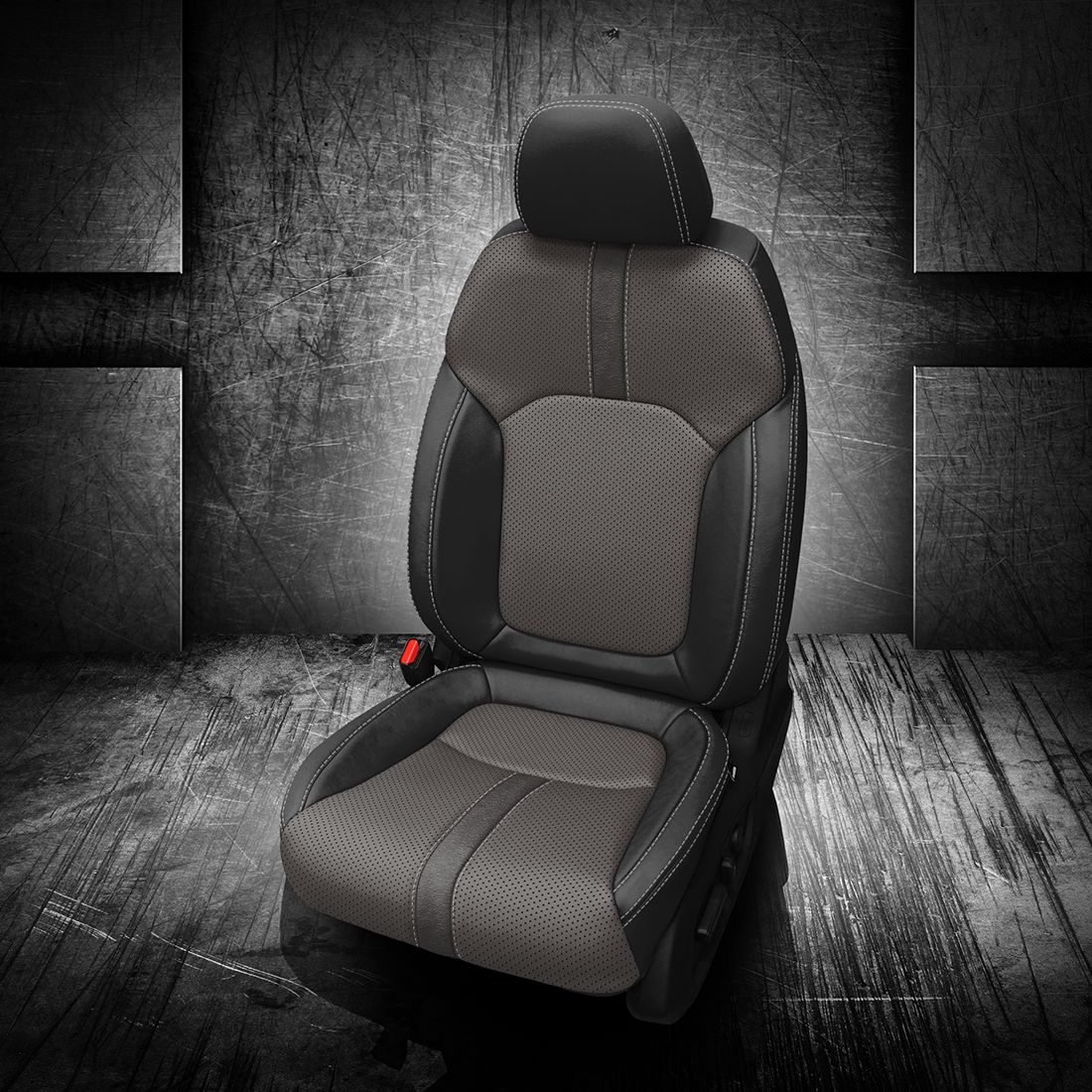 BLACK wrap, LT GREY Body, Perf Body, SILVER contrast all stitch, ~6929 DARK SLATE wings