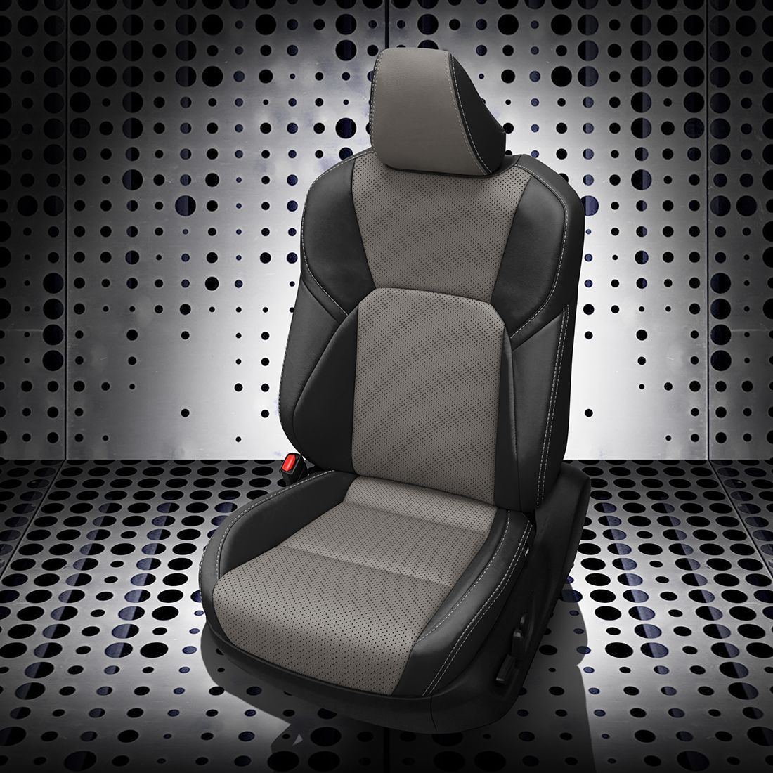 BLACK wrap, ASH Center, Perf Body, SILVER contrast all stitch