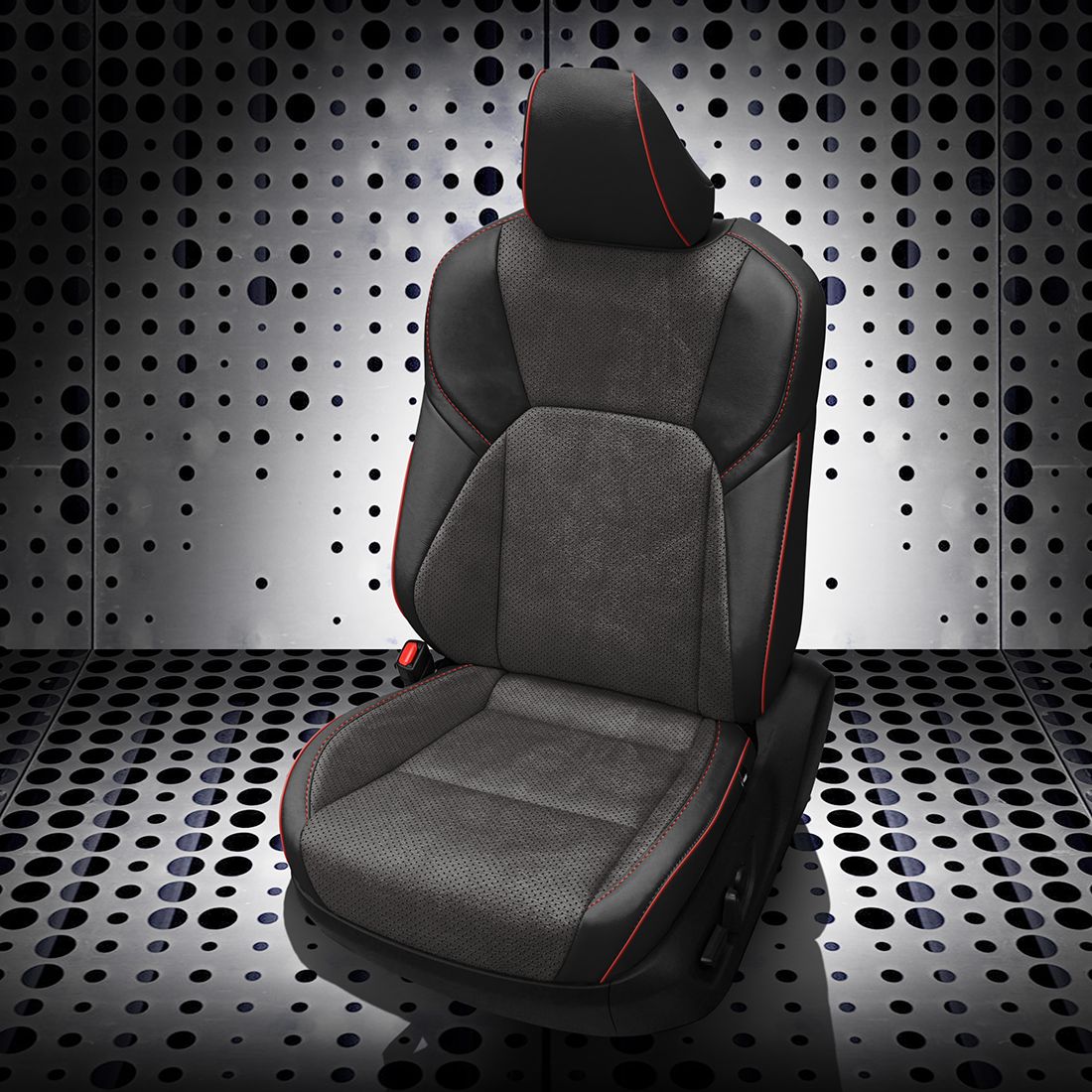 BLACK wrap, ~6929 DARK SLATE Body, Perf Body & Wings, RED piping, ~6929 DARK SLATE wings