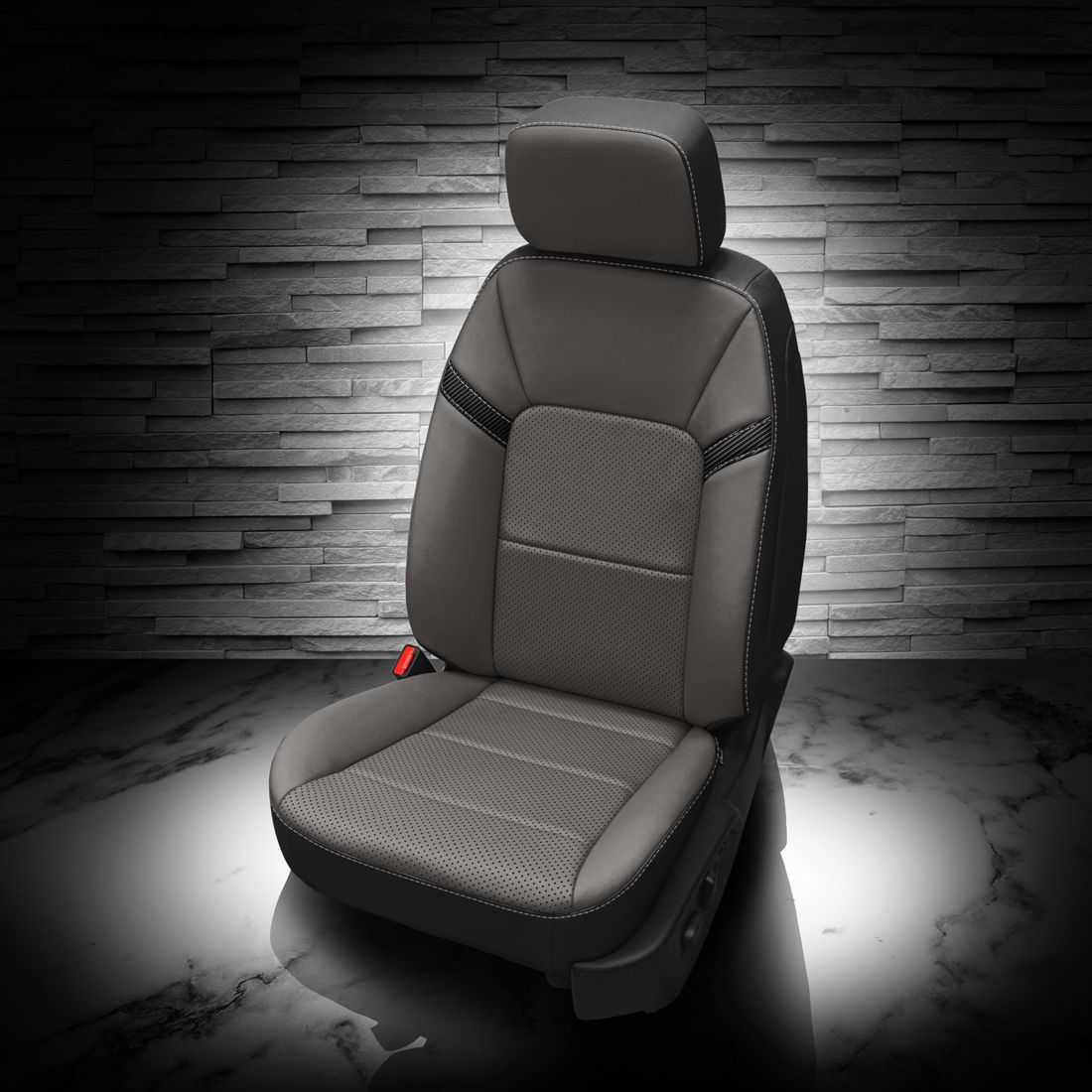 BLACK wrap, LT GREY Facing, Perf Combo, SILVER contrast all stitch, C SHADOW wings