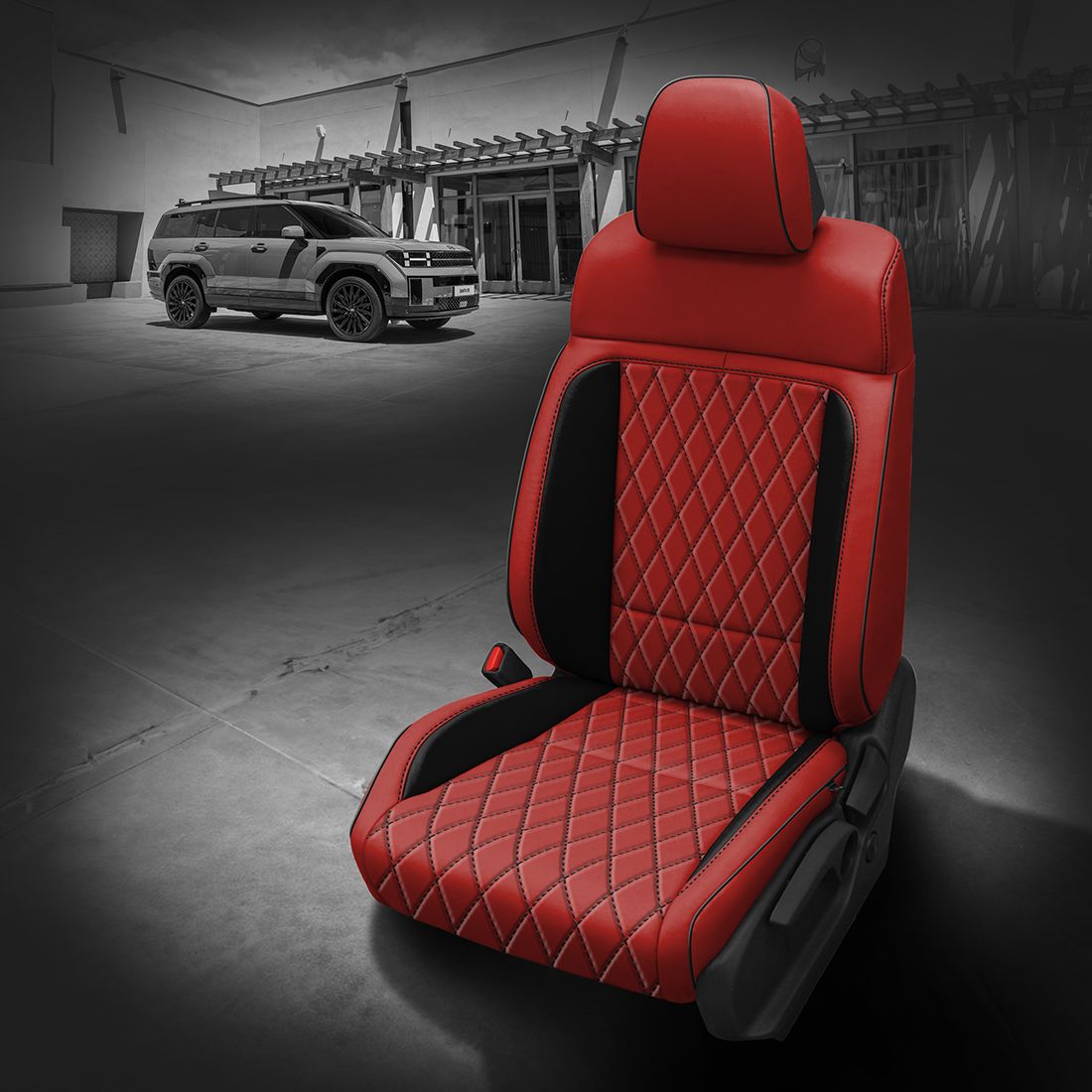 RED wrap, ~3030 RAVEN Wings, BLACK piping, TekStitch Diamond inserts, BLACK TekColor