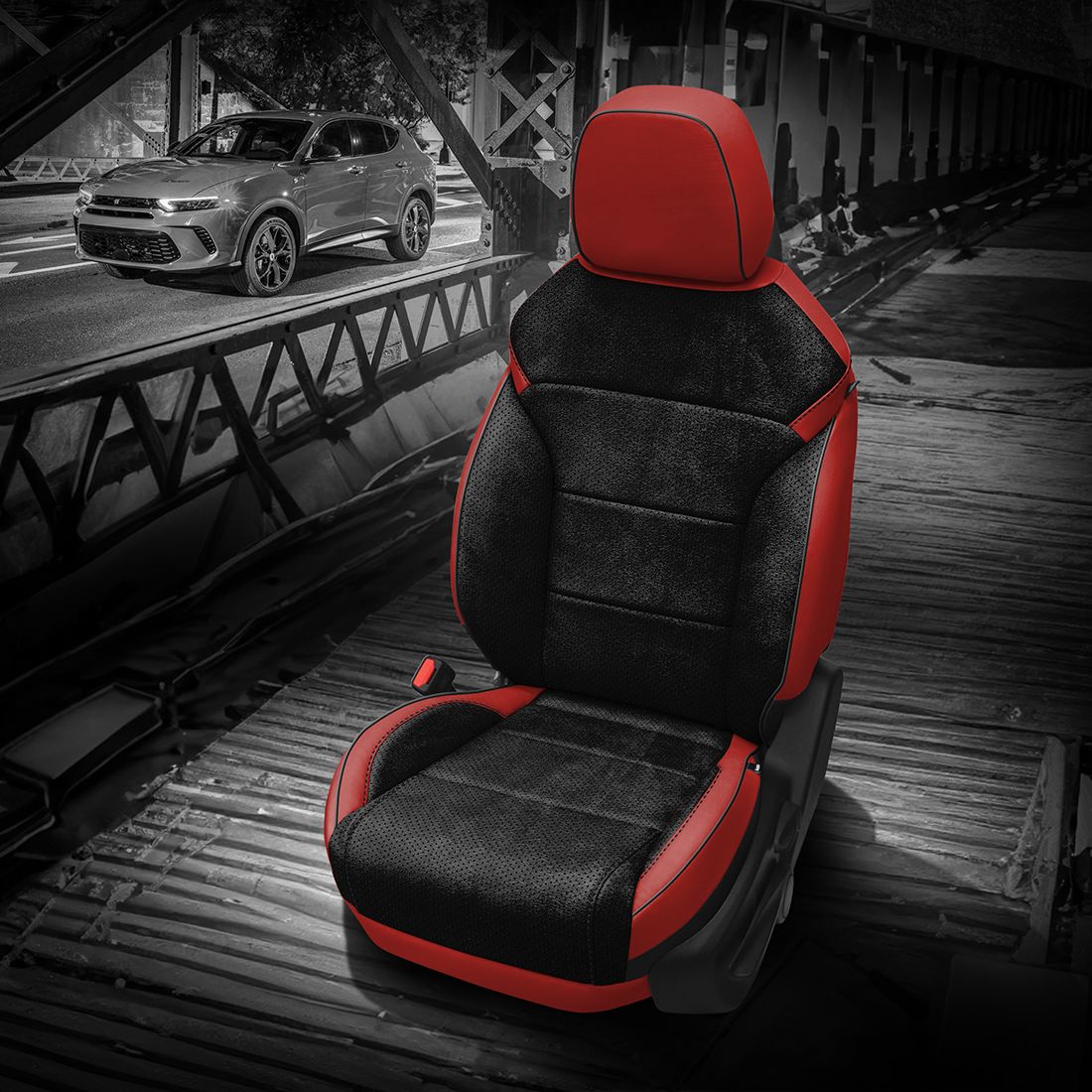 RED wrap, ~3030 RAVEN Body, Perf Body, BLACK piping, ~3030 RAVEN wings