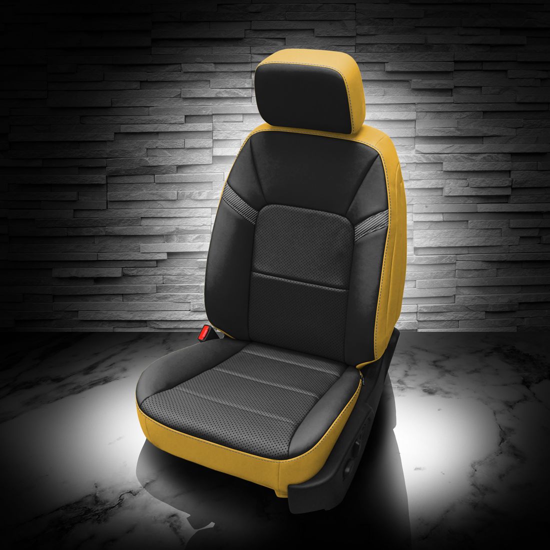 MAIZE wrap, BLACK Facing, Perf Combo, SILVER contrast all stitch, C BULLET wings