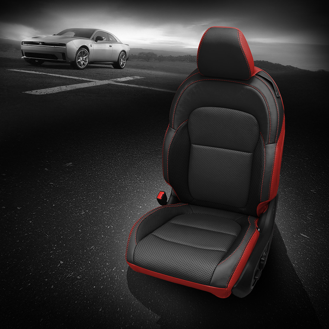 CARDINAL wrap, BLACK Facing, Perf Combo & Wings, RED contrast all stitch, C SHADOW wings