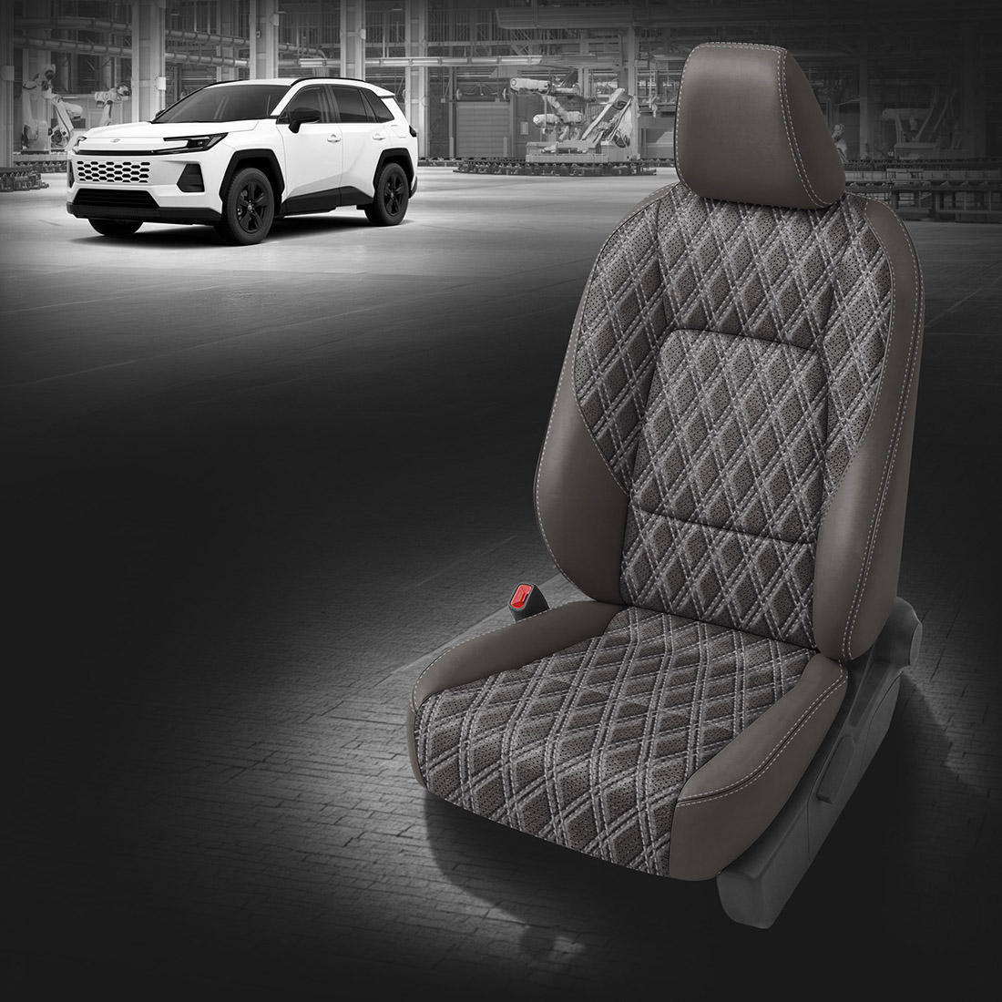 LT GREY wrap, ~6929 DARK SLATE Body, Perf Body, SILVER contrast all stitch, Tek Stitch DOUBLE DIAMOND BODY, SILVER TekColor