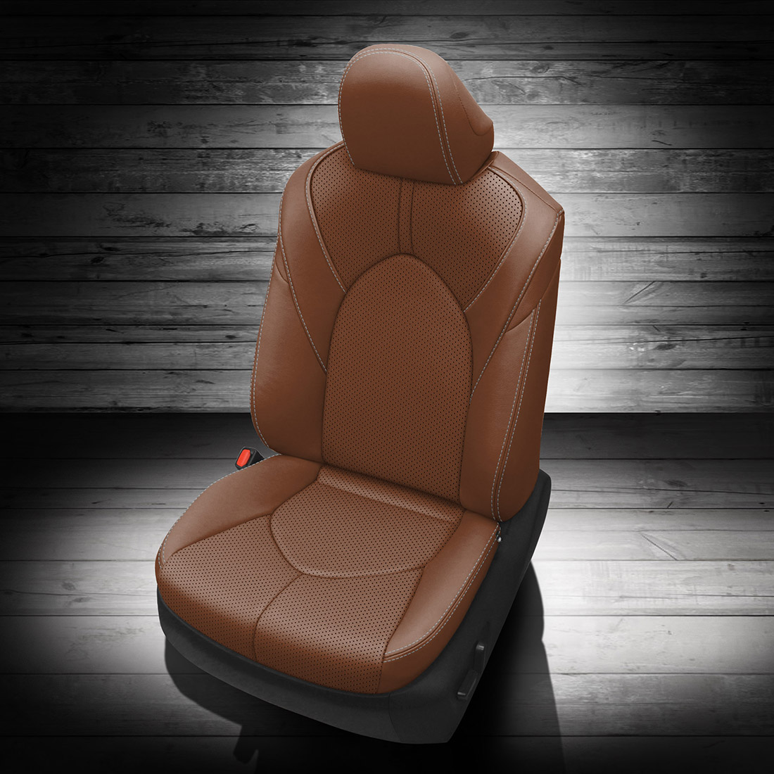 MAHOGANY wrap, Perf Body, SILVER contrast all stitch