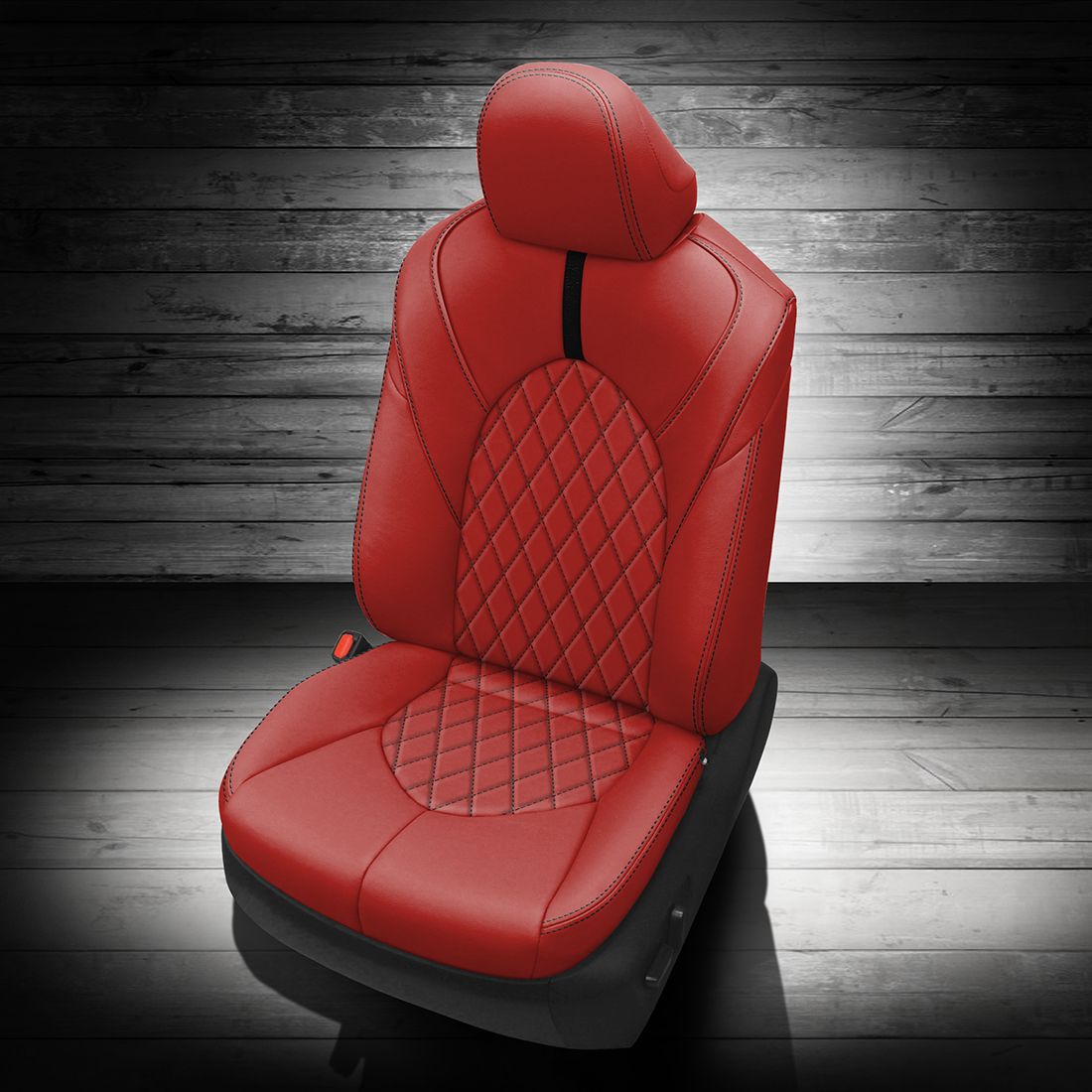RED wrap, ~3030 RAVEN Wings, BLACK contrast all stitch, TekStitch Diamond inserts, BLACK TekColor
