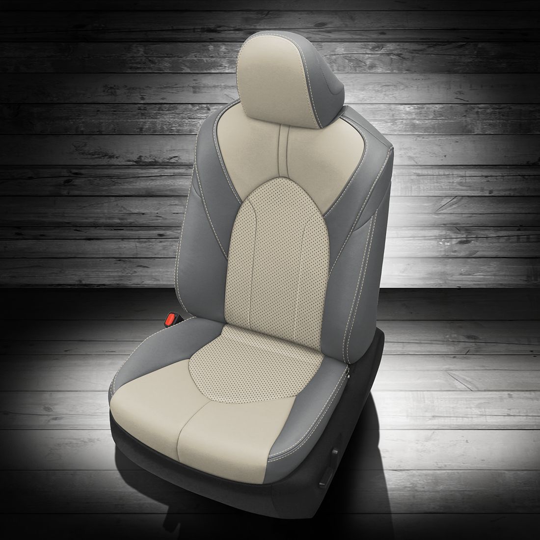 LUNAR GREY wrap, ALABASTER Center, Perf Inserts, ALABASTER contrast all stitch
