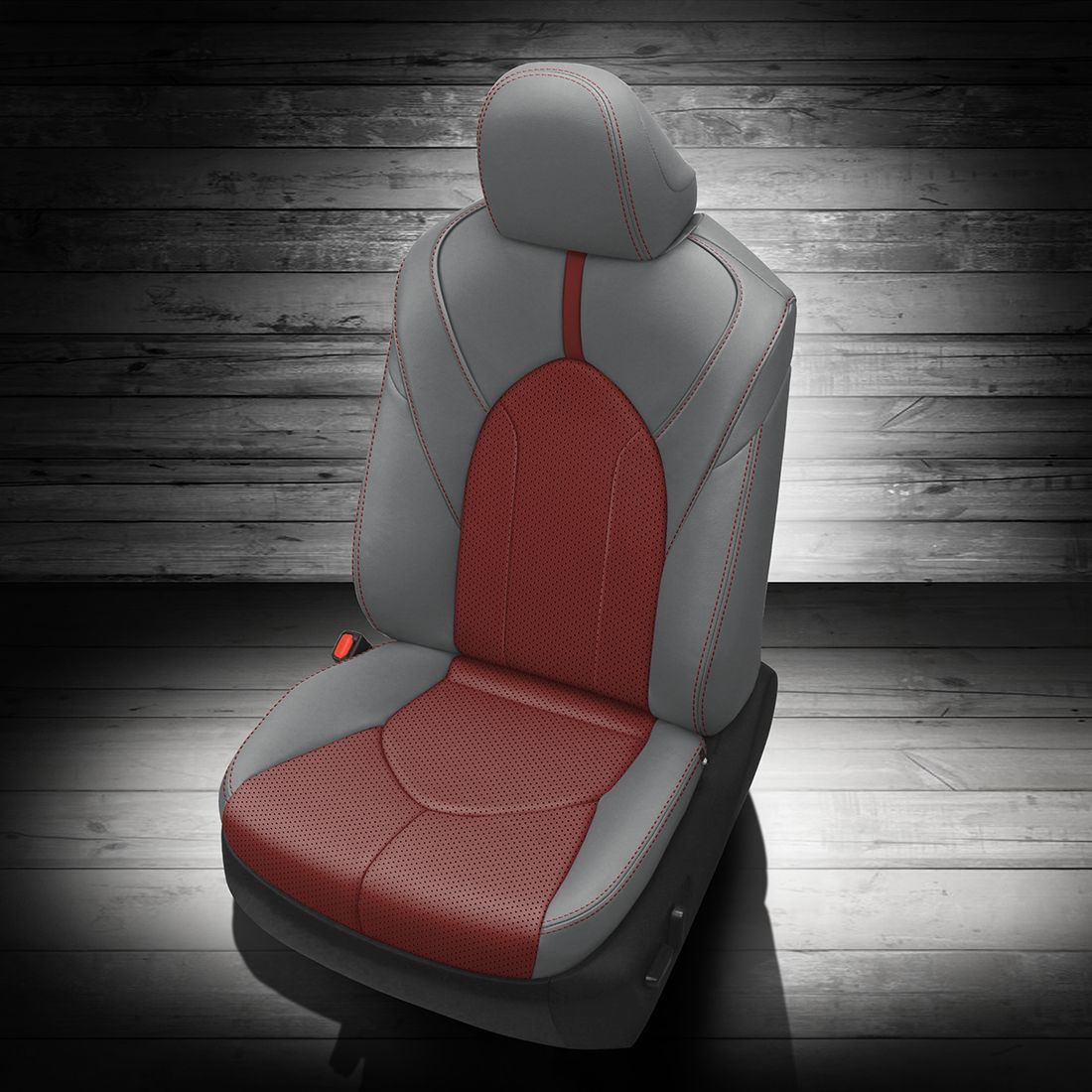 LUNAR GREY wrap, MED RED Combo, Perf Combo, MED RED contrast all stitch, MED RED wings