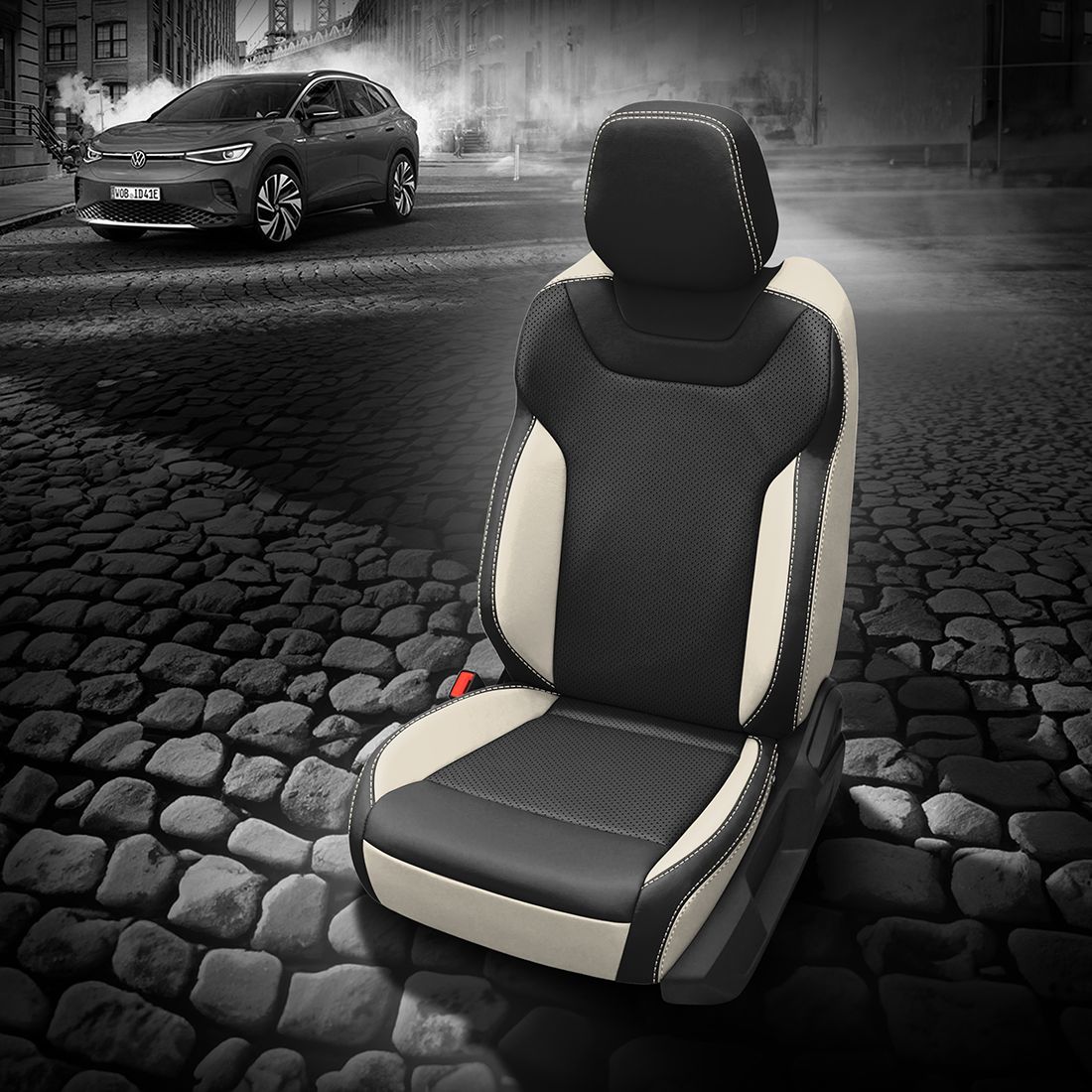 PEARL wrap, BLACK Facing, Perf Inserts, PEARL contrast all stitch, PEARL wings