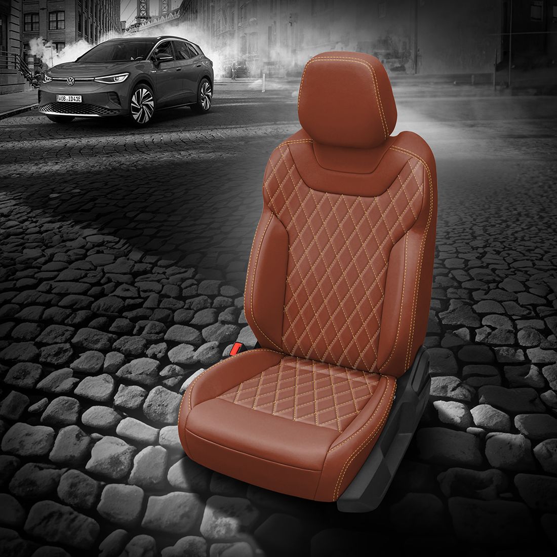 COGNAC wrap, +MAYAN GOLD contrast all stitch, TekStitch Diamond inserts, +MAYAN GOLD TekColor