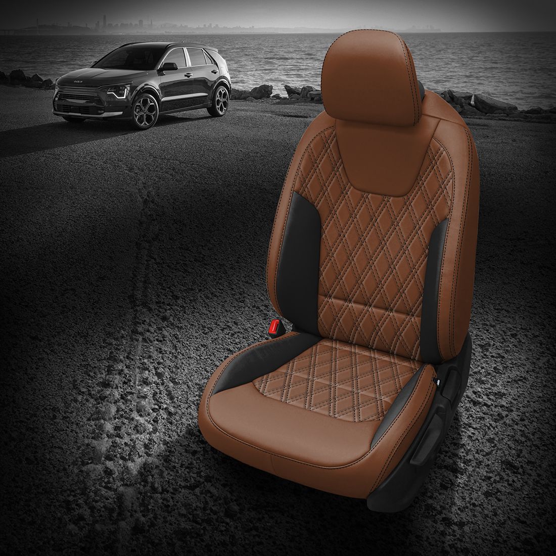 MAHOGANY wrap, BLACK Wings, BLACK contrast all stitch, TekStitch Double Diamond inserts, BLACK TekColor