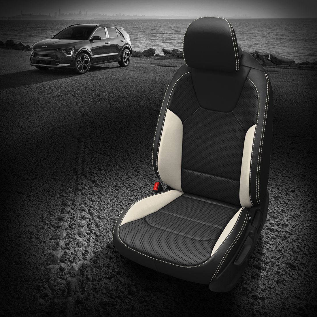 BLACK wrap, PEARL Wings, Perf Combo, PEARL contrast all stitch