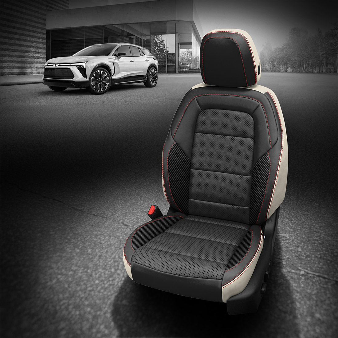 PEARL wrap, BLACK Facing, Perf Combo, RED contrast all stitch, C SHADOW wings
