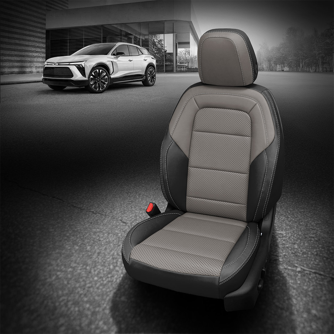 BLACK wrap, ASH Center, Perf Combo, SILVER contrast all stitch