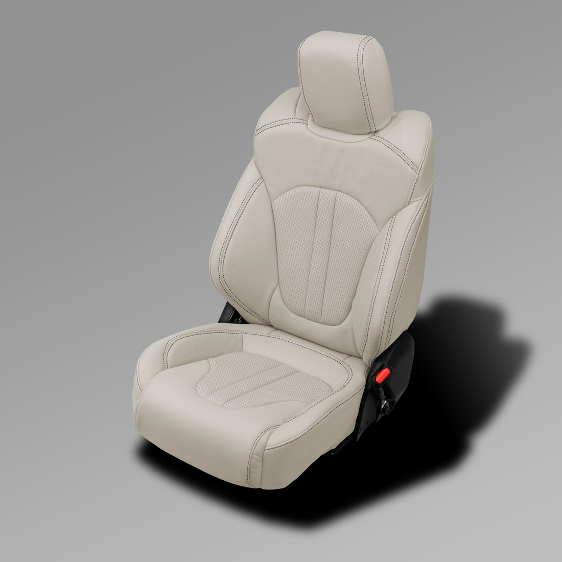 ALABASTER wrap, Perf Inserts, DK GRAPHITE double stitching