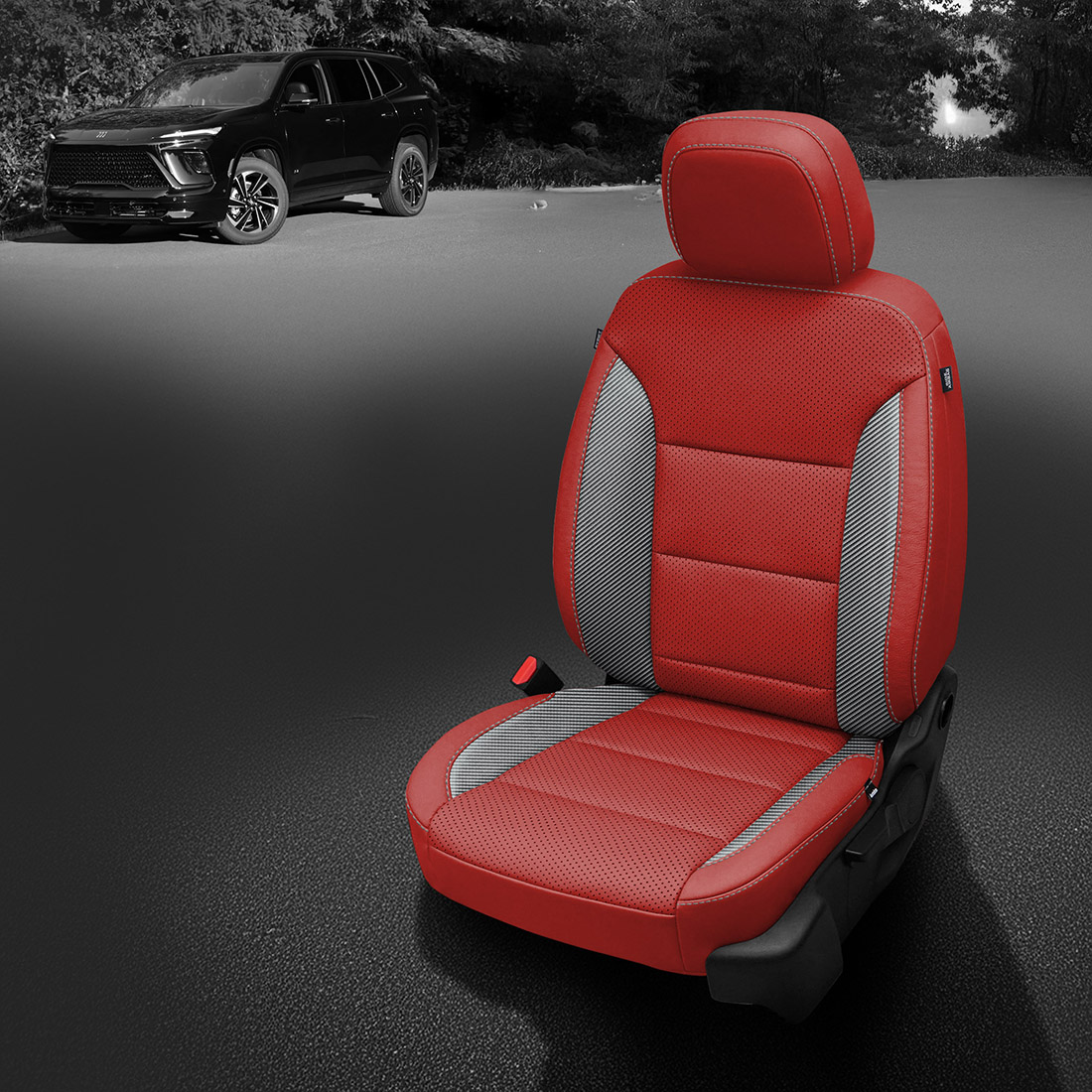 RED wrap, C NICKEL Wings, Perf Body, SILVER contrast all stitch