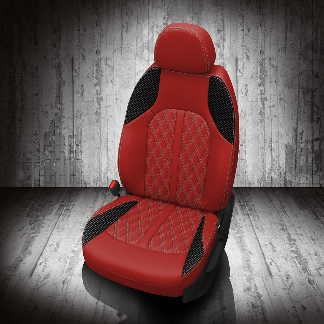 RED wrap, C SHADOW Wings, SILVER contrast all stitch, TekStitch Double Diamond inserts, SILVER TekColor