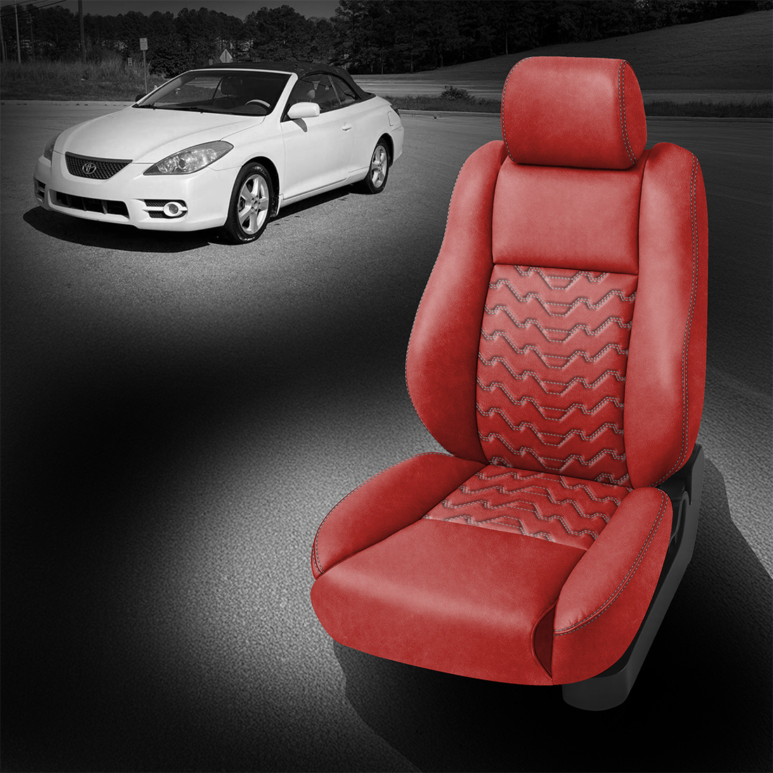RED wrap, SILVER contrast all stitch, Tek Stitch VALLEYS INSERTS, SILVER TekColor