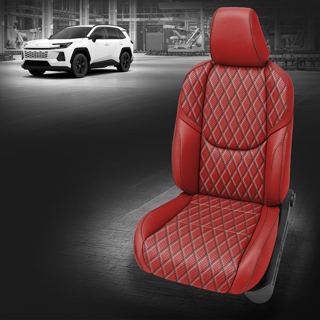 RED wrap, Perf Combo, STONE contrast all stitch, Tek Stitch SINGLE DIAMOND COMBO, STONE TekColor