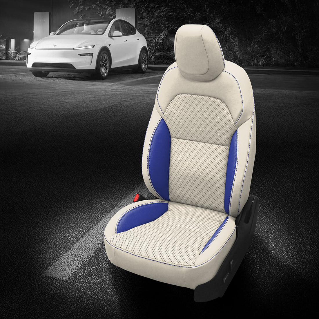 PEARL wrap, COBALT Wings, Perf Combo, COBALT contrast all stitch