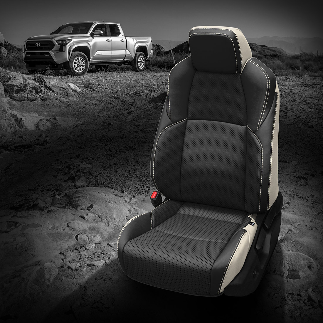 PEARL wrap, BLACK Facing, Perf Body & Wings, PEARL contrast all stitch