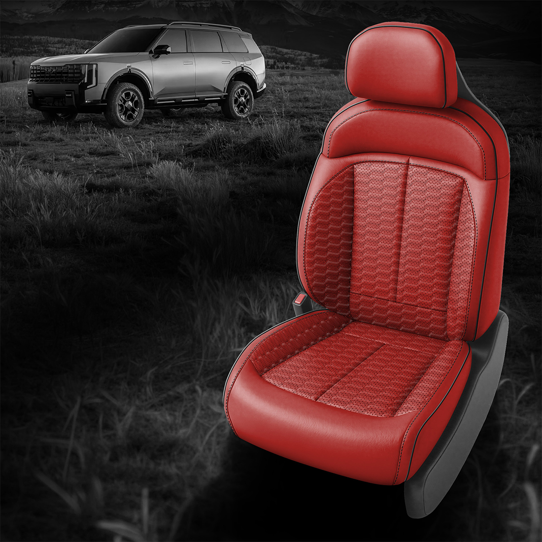 RED wrap, RED Insert, Perf Inserts & Wings, BLACK piping, Tek Stitch DOUBLE HEX INSERTS & WINGS, RED TekColor