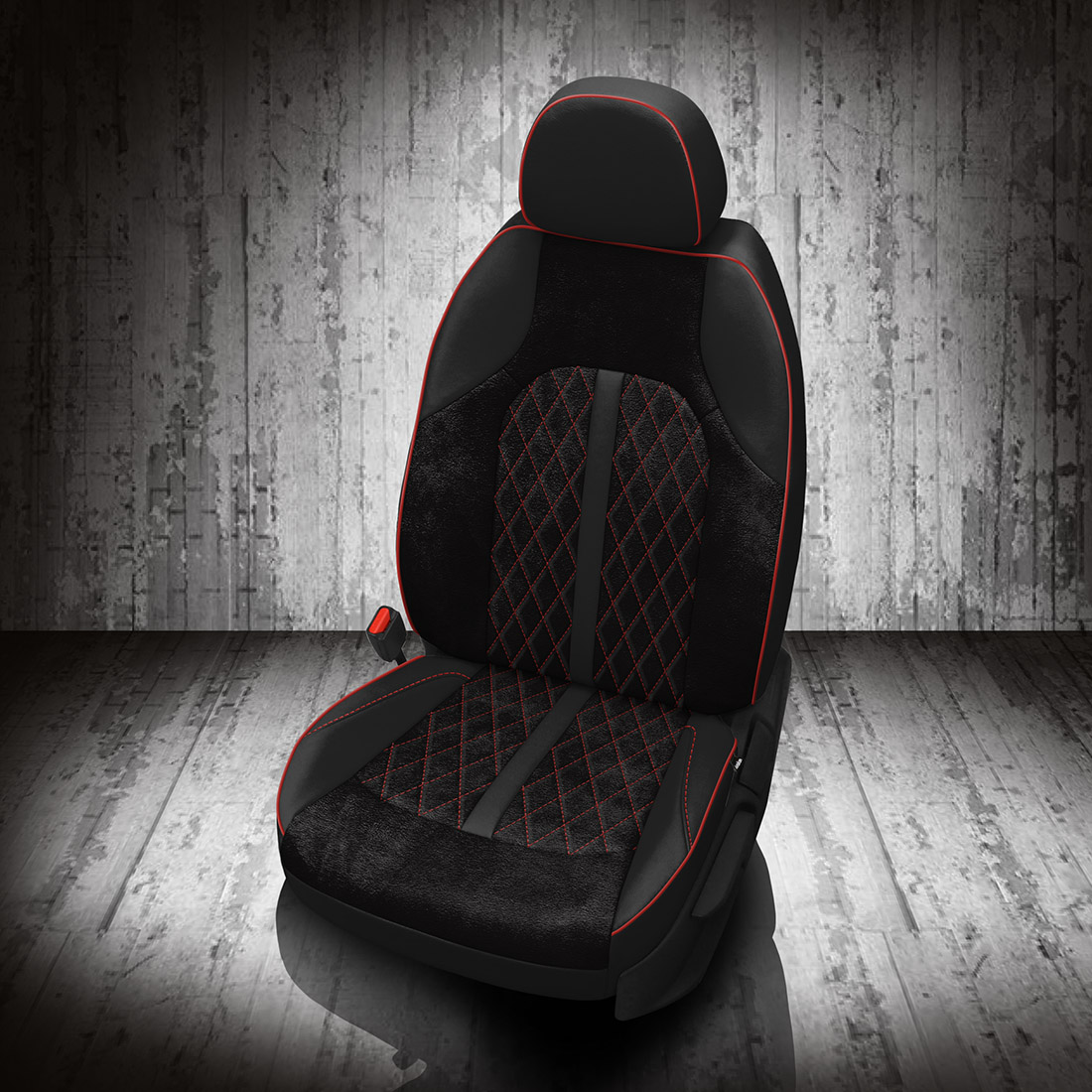 BLACK wrap, ~3030 RAVEN Body, RED piping, TekStitch Diamond inserts, RED TekColor