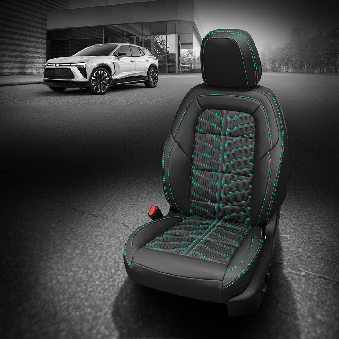 Black wrap, perf combo, Scarab contrast all stitch, TekStitch ElektriTek Insert Scarab TekColor