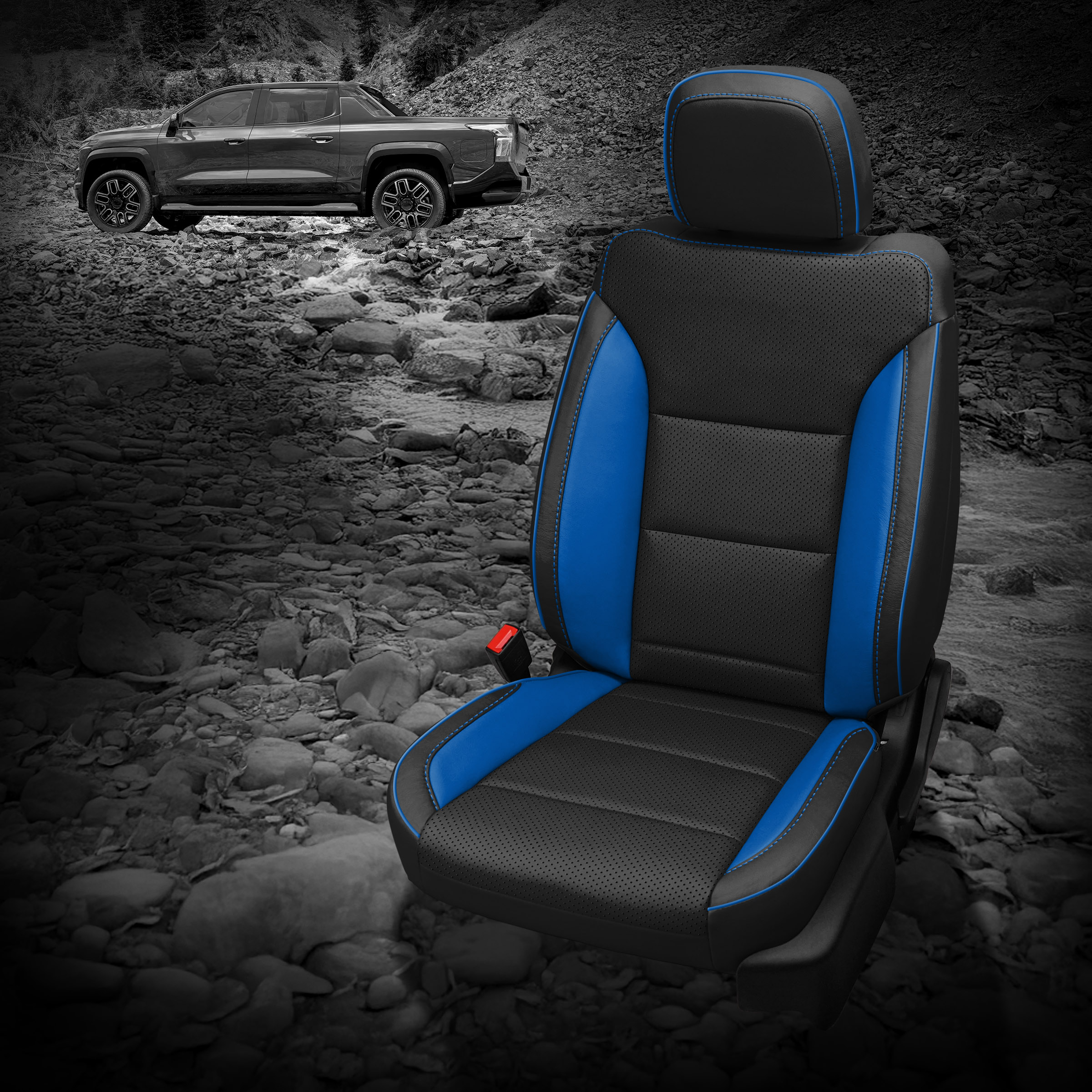 BLACK wrap, BERMUDA (EXOTIC VINYL) Wings, Perf Body, BERMUDA piping