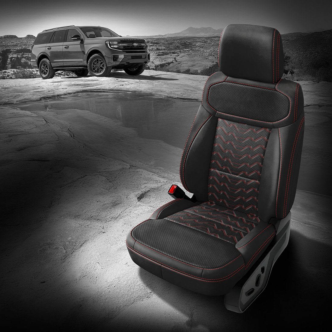 BLACK wrap, Perf Body, RED contrast all stitch, Tek Stitch VALLEYS INSERTS, RED TekColor