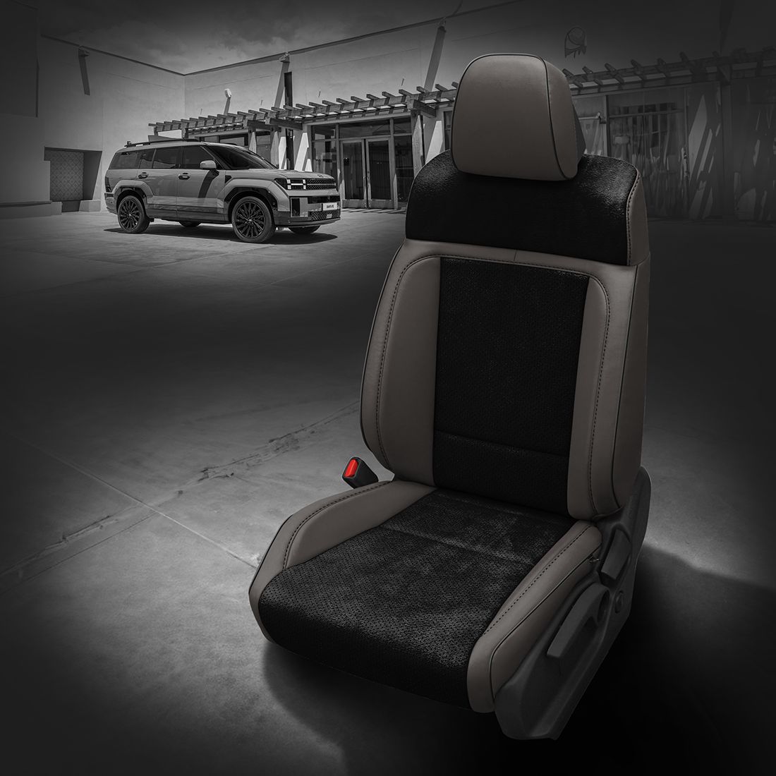 LT GREY wrap, ~3030 RAVEN Body, Perf Combo, BLACK piping