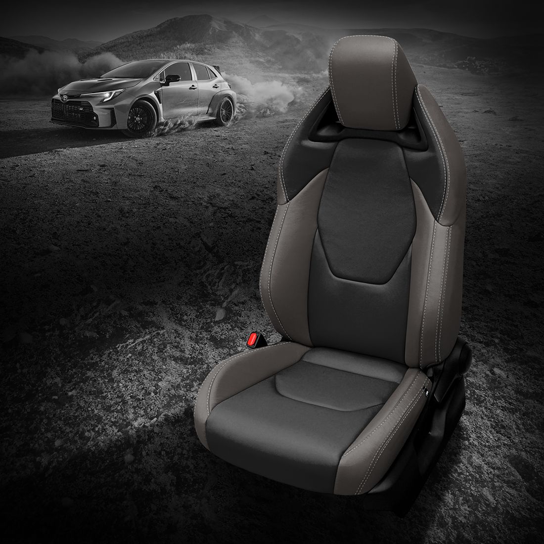LT GREY wrap, BLACK Body, SILVER contrast all stitch