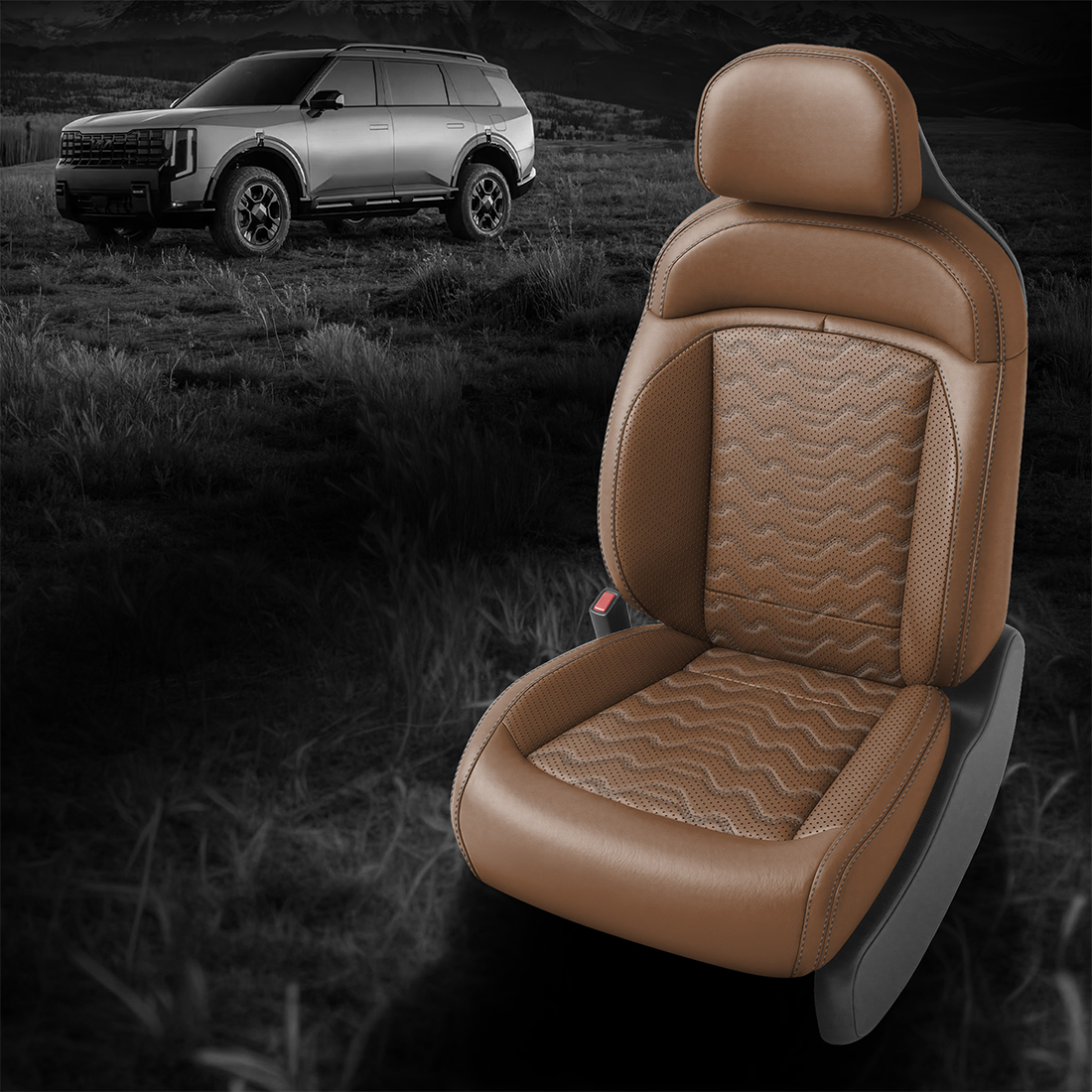 WALNUT wrap, Perf Inserts & Wings, STONE contrast all stitch, Tek Stitch VALLEYS INSERTS, STONE TekColor