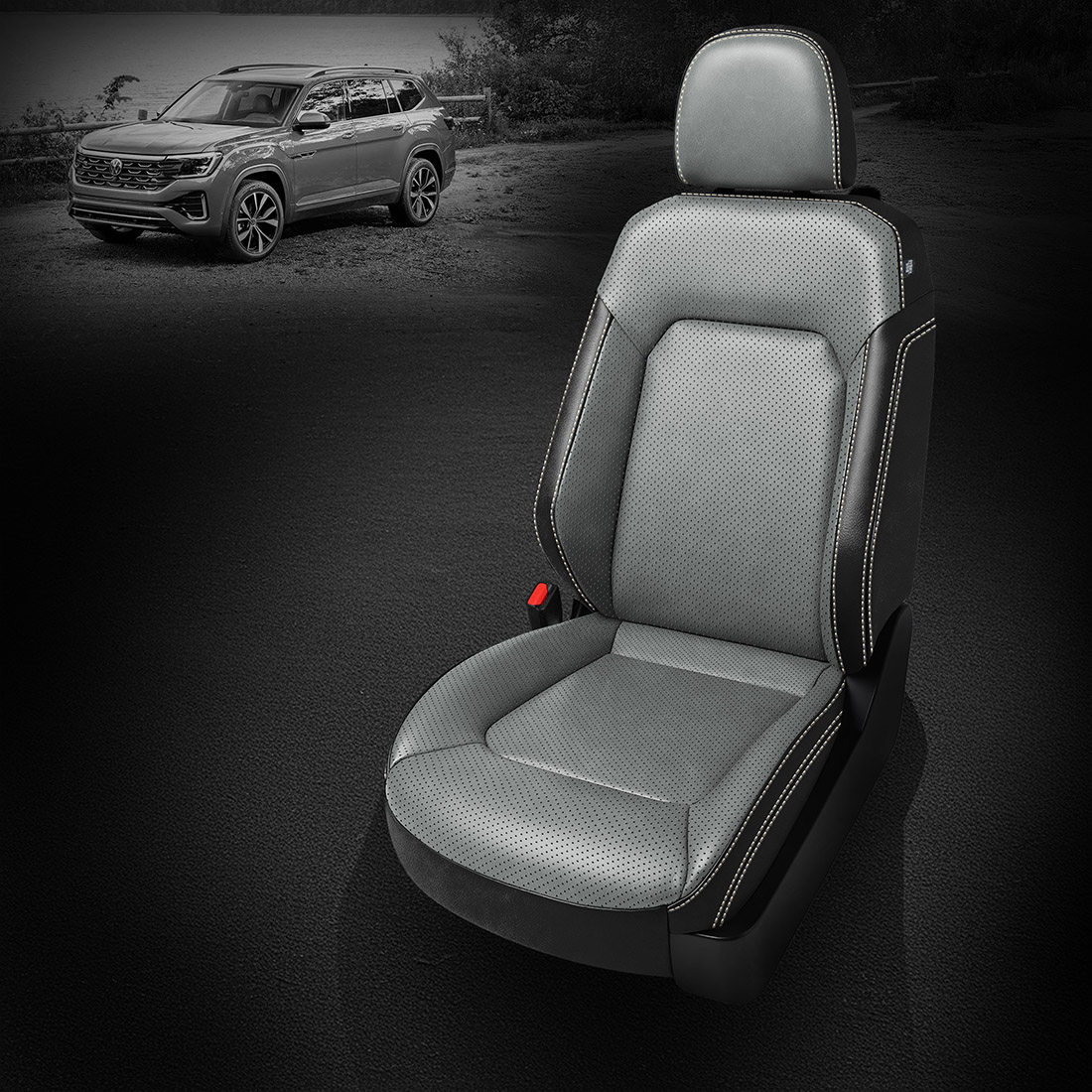 BLACK wrap, PUMICE Center, Perf Body & Wings, PEARL contrast all stitch, PUMICE wings