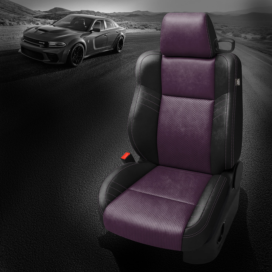 BLACK wrap, PURPLE Center, Perf Combo, PURPLE contrast all stitch