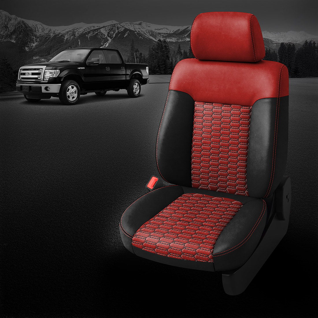 BLACK wrap, RED Combo, RED contrast all stitch, RED wings, Tek Stitch DOUBLE HEX COMBO, BLACK TekColor
