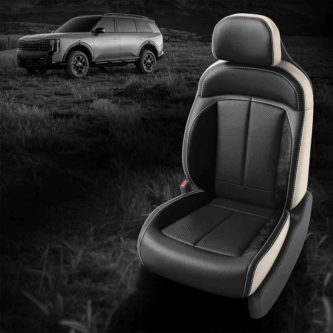 PEARL wrap, BLACK Facing, Perf Inserts & Wings, PEARL contrast all stitch, ~3030 RAVEN wings