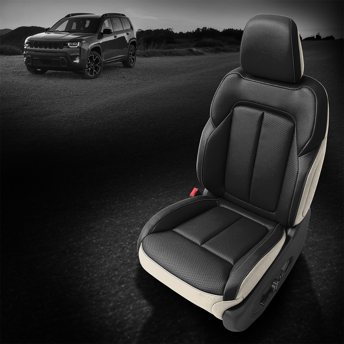 PEARL wrap, BLACK Facing, Perf Combo & Wings, SILVER contrast all stitch
