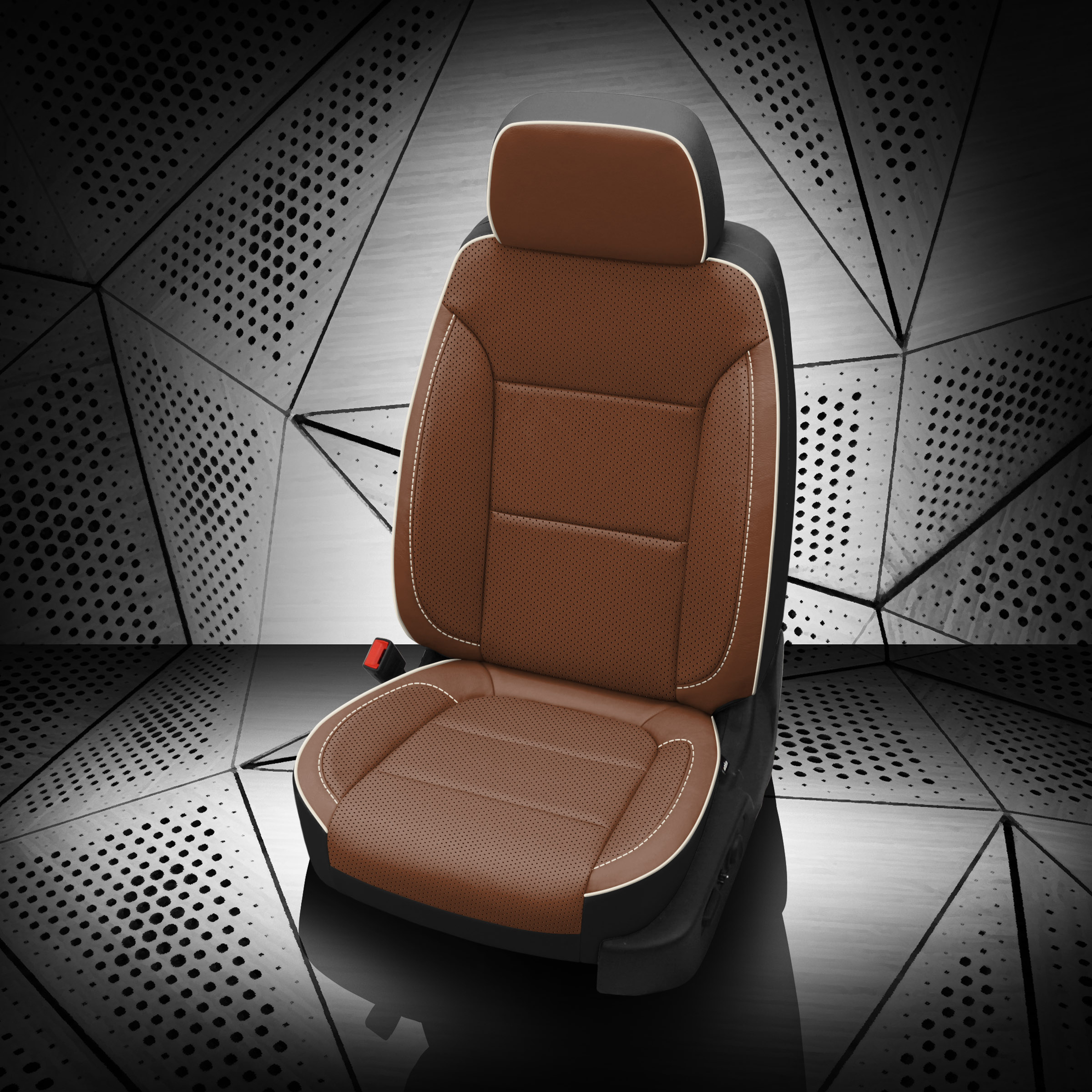BLACK wrap, MAHOGANY Facing, Perf Body & Wings, PEARL piping
