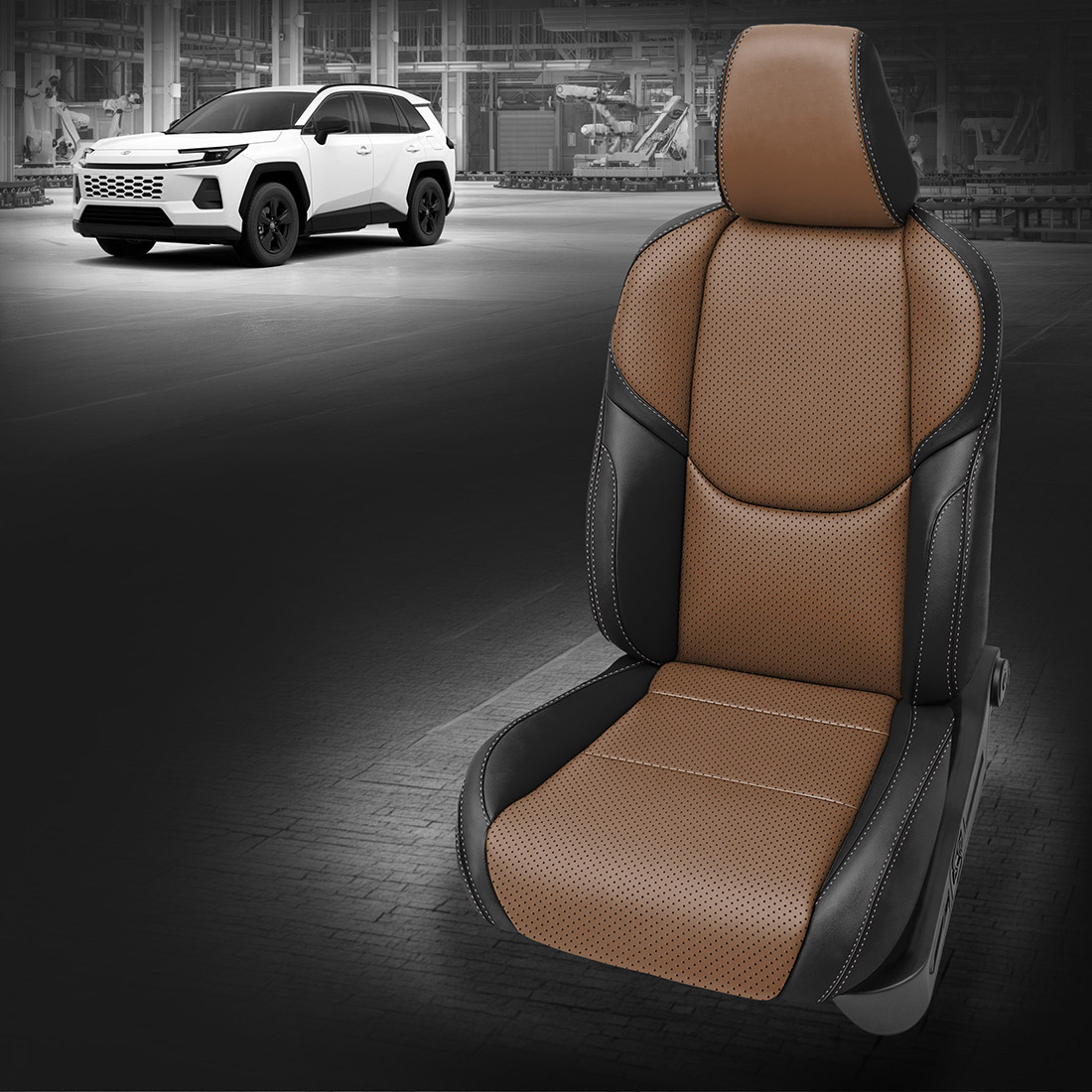 BLACK wrap, WALNUT Center, Perf Body, STONE contrast all stitch