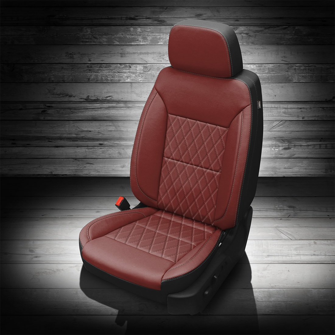 BLACK wrap, MED RED Facing, PLATINUM contrast all stitch, Tek Stitch SINGLE DIAMOND INSERTS, MED RED TekColor