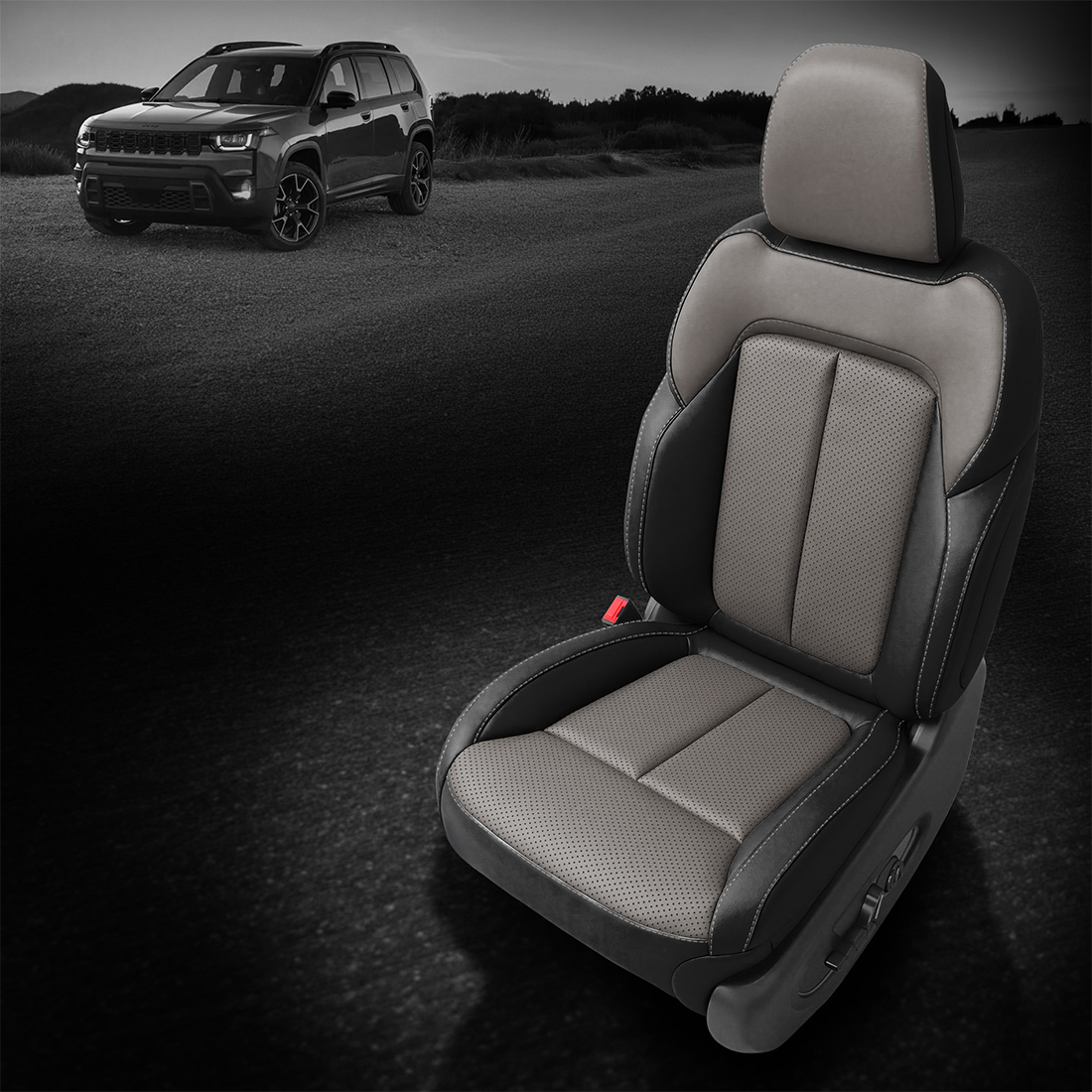 BLACK wrap, ASH Center, Perf Combo, SILVER contrast all stitch